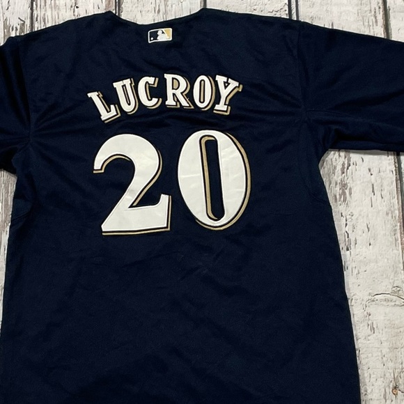 Jonathan Lucroy Milwaukee Brewers Stitched MLB Baseball Majestic Jersey - Picture 5 of 10